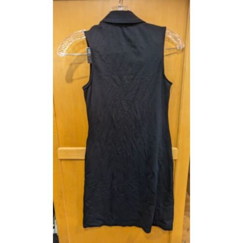 Theory Womens Collared V Neck Sleeveless Short Shift Tank Dress Black Size XS